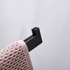 Square Hand Towel Holder Ring Wall Mounted Modern Towel Bar Bathroom Kitchen Black