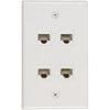 Ethernet Wall Plate 4 Port Cat6 Ethernet Cable Wall Plate Adapter