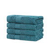 Linenland Bath Towel Set - 4 Piece Cotton Washcloths - Blue