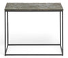 Black Sofa Side Table with Textured Wood Top