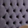 King Size Bedframe Velvet Upholstery Dark Grey Colour Tufted Headboard Deep Quilting