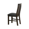 2x Wooden Frame Leatherette in Solid Wood Acacia & Veneer Dining Chairs in Chocolate Colour