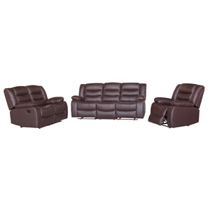 3+2+1 Seater Recliner Sofa In Faux Leather Lounge Couch in Brown