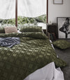 Tufted ultra soft microfiber quilt cover set-double khaiki green