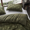 Tufted ultra soft microfiber quilt cover set-super king khaiki green