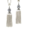 Elizabeth Pair of Curtain Tassel Rope Ties Off White/Silver