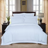 1000TC Ultra Soft Striped King Size White Duvet Doona Quilt Cover Set