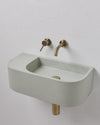 New Concrete Cement Wash Basin Counter Top Matte Mint Green Wall Hung Basin