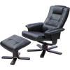 PU Leather Massage Chair Recliner Ottoman Lounge Remote