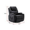 Black Massage Sofa Chair Recliner 360 Degree Swivel PU Leather Lounge 8 Point Heated