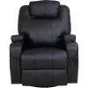 Black Massage Sofa Chair Recliner 360 Degree Swivel PU Leather Lounge 8 Point Heated