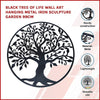 Black Tree of Life Wall Art Hanging Metal Iron Sculpture Garden 99cm