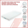 Palermo King Single Mattress Memory Foam Green Tea Infused CertiPUR Approved