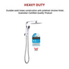 WELS 8" Rain Shower Head Set Square Dual Heads Faucet High Pressure Hand Held