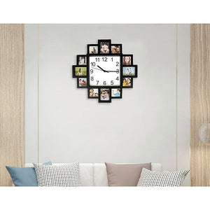 Photo Frame Clock Picture Collage 12-P Display Wall Clock Photowall Home Décor