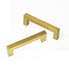 15x Brushed Brass Drawer Pulls Kitchen Cabinet Handles - Gold Finish 96mm