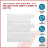 Tiles 3D Peel and Stick Wall Tile Subway White (30 x 30cm x 10 sheets)