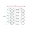 Tiles 3D Peel and Stick Wall Tile Hexagon White (30cm x 30cm x 10 sheets)