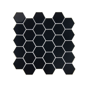 Tiles 3D Peel and Stick Wall Tile Hexagonal Mosaic Black 10 Sheets