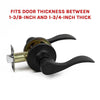 Door Handle Set Lever Passage Function Black