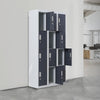 12-Door Locker for Office Gym Shed School Home Storage - Padlock-operated