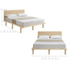 Natural Solid Wood Bed Frame Bed Base with Headboard Queen