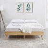 Natural Oak Ensemble Bed Frame Wooden Slat Double